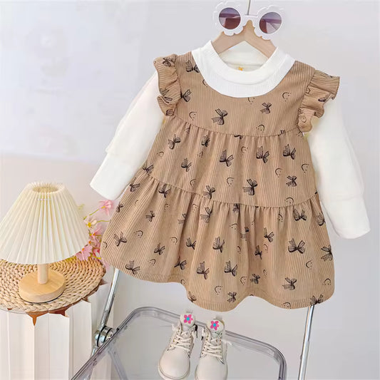 Weiches Kleid mit 2-in-1-Look