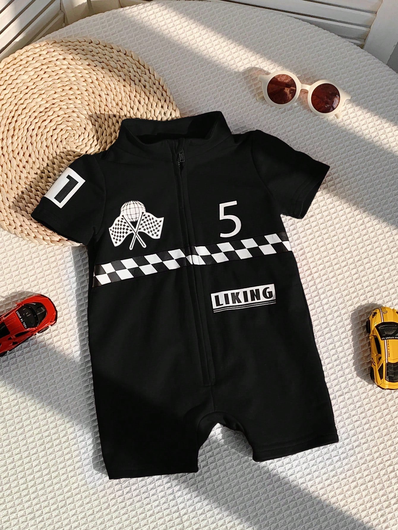 Summer Baby Set – Soft Knitted Romper Car Sport