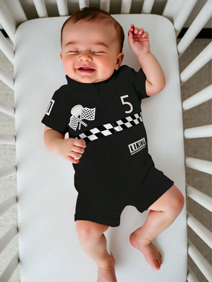 Summer Baby Set – Soft Knitted Romper Car Sport