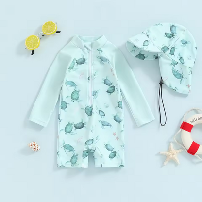 Toddler Summer Swimsuit with Hat