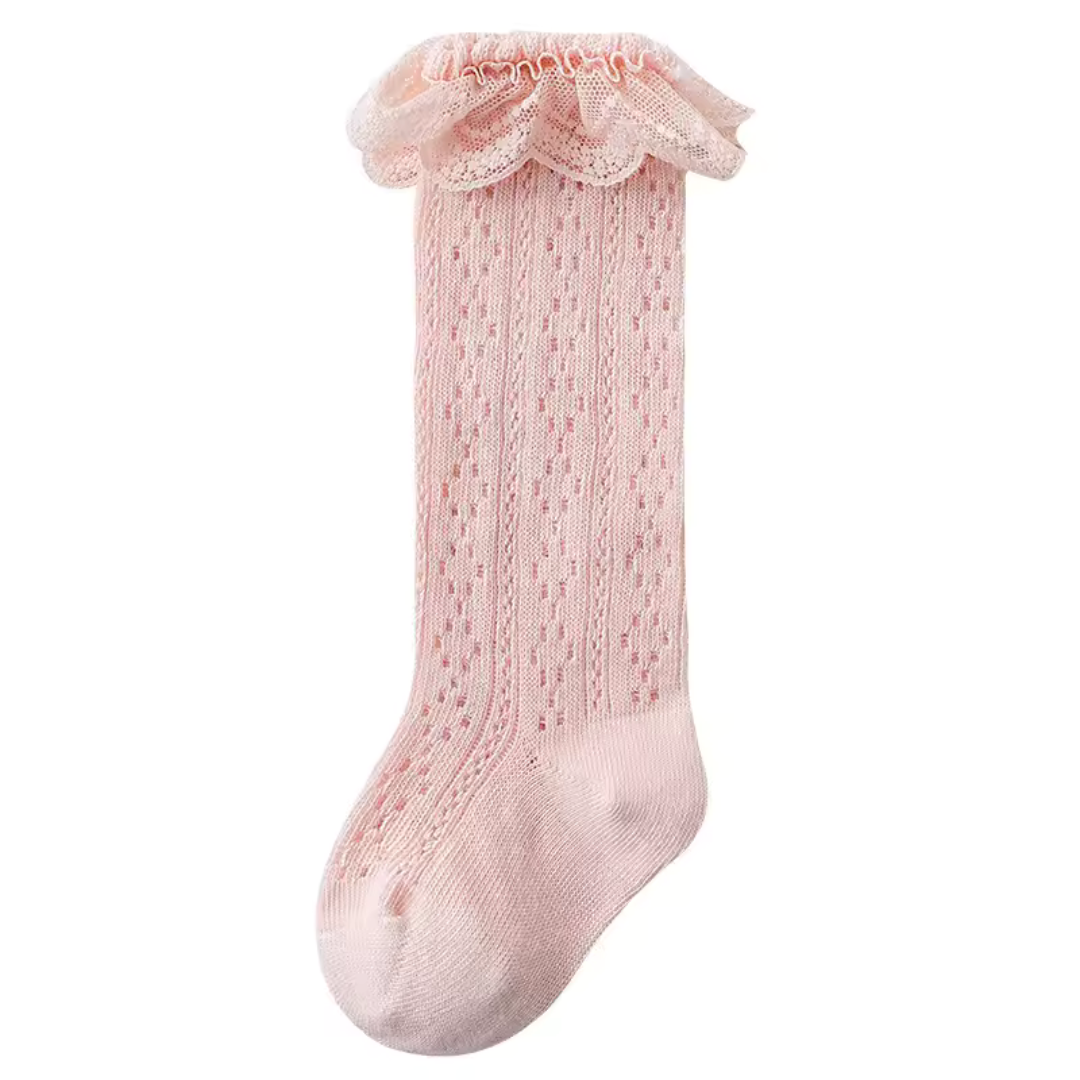 Soft Lace Knee High Socks For Girls