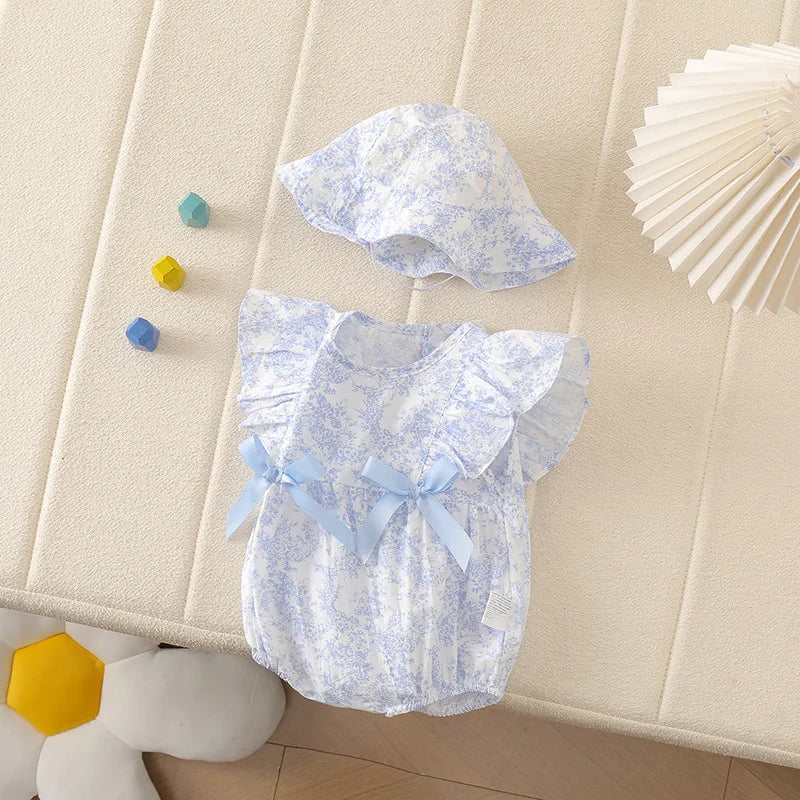 Baby-Mädchen-Strampler-Set – Boho-Blumenmuster