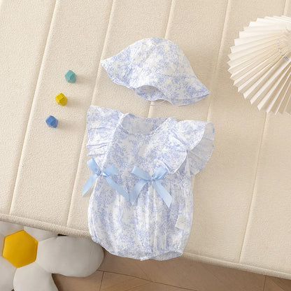 Baby-Mädchen-Strampler-Set – Boho-Blumenmuster