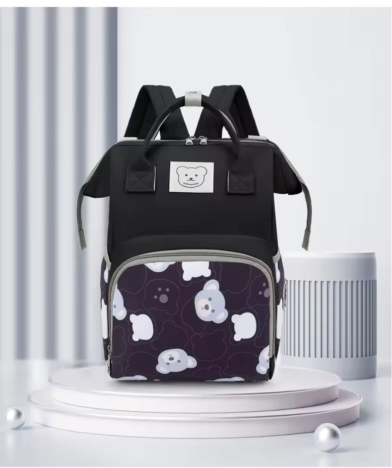 Backpack with bear print