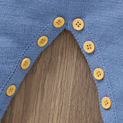 Knitted Baby Romper Long Sleeve - Autumn &amp; Winter Blue 