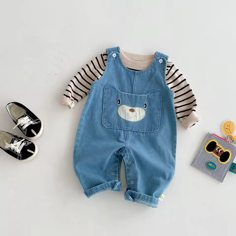 Denim overalls for boys