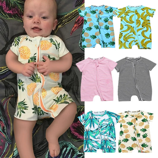 Baby-Strampler, kurzärmelig, Baumwolle, Unisex, bequemer Jumpsuit