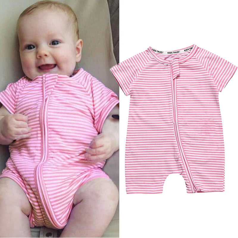 Baby-Strampler, kurzärmelig, Baumwolle, Unisex, bequemer Jumpsuit