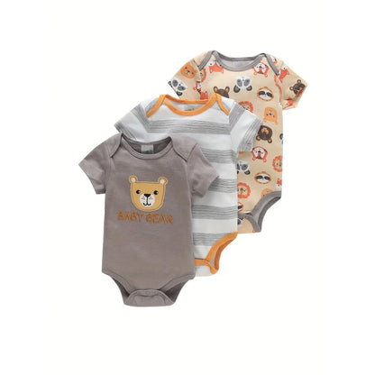 3-teiliges Baby-Strampler-Set, Kurzarm, Sommeroutfit