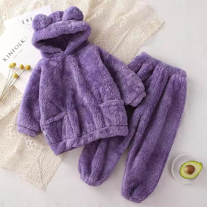 Fleece Bear Ear Hoodie for Girls