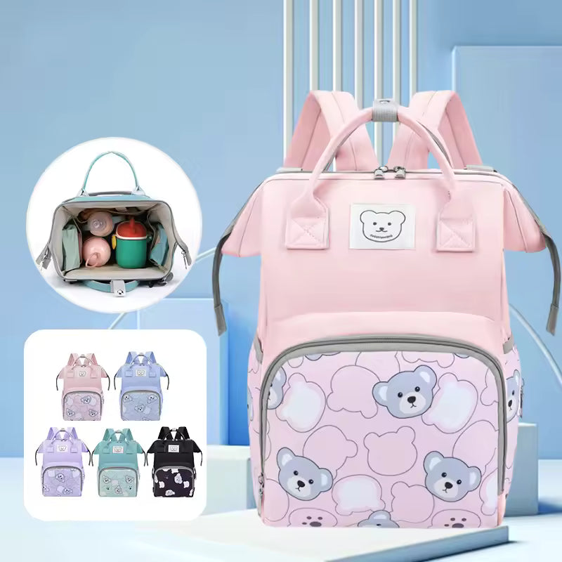 Backpack with bear print