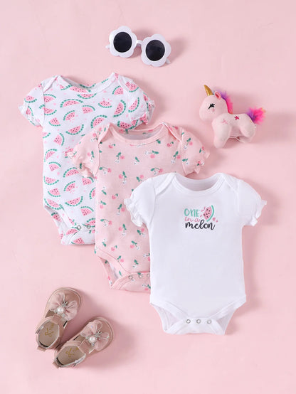 3-teiliges Baby-Strampler-Set, Kurzarm, Sommeroutfit