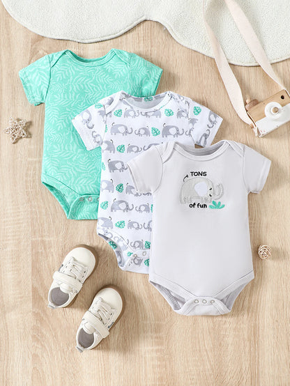 3-teiliges Baby-Strampler-Set, Kurzarm, Sommeroutfit