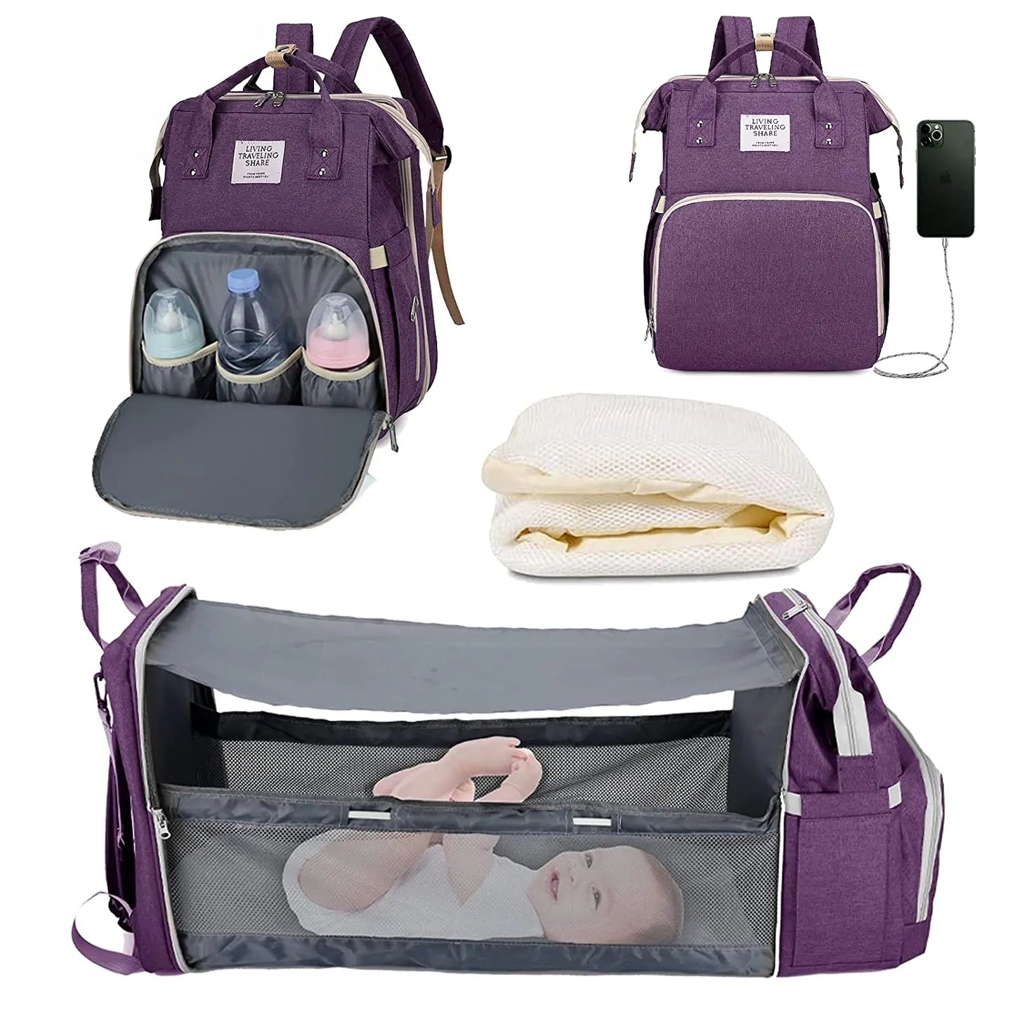 MamaMondo 3-in-1 Diaper Backpack 
