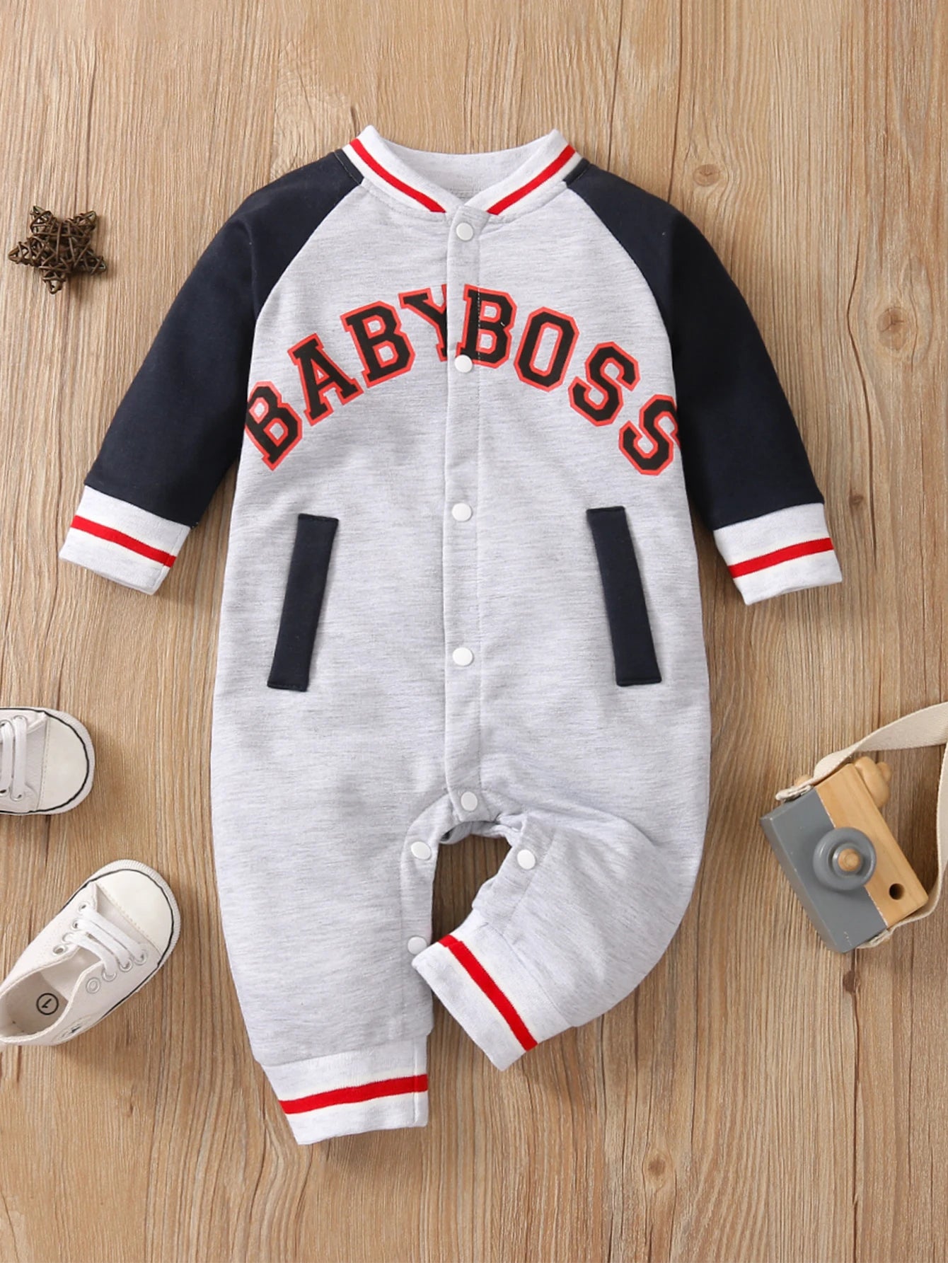 Baby-Jumpsuit mit langen Ärmeln, modisches Outfit