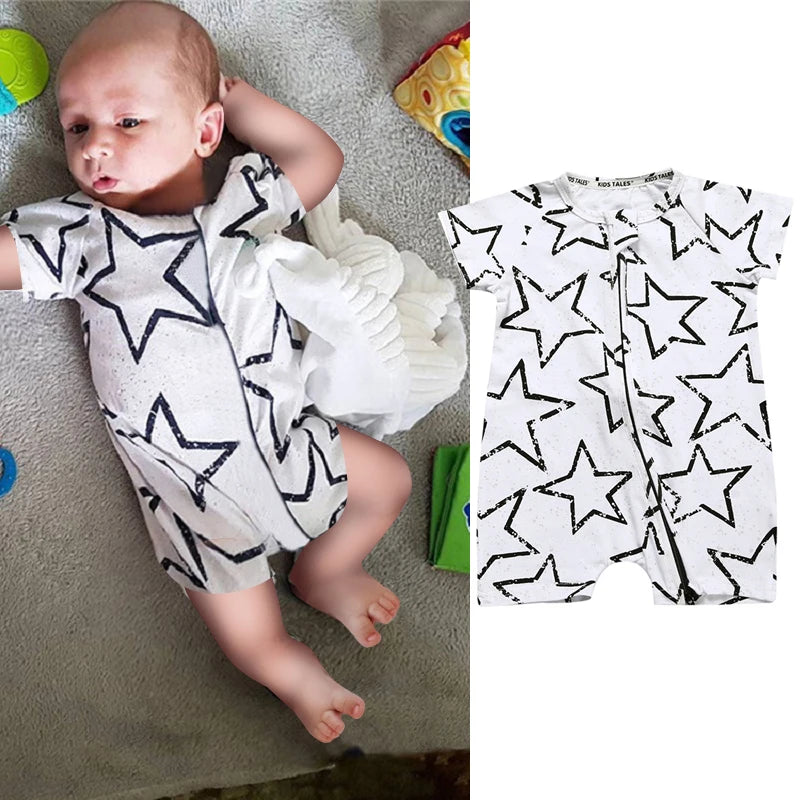 Baby-Strampler, kurzärmelig, Baumwolle, Unisex, bequemer Jumpsuit
